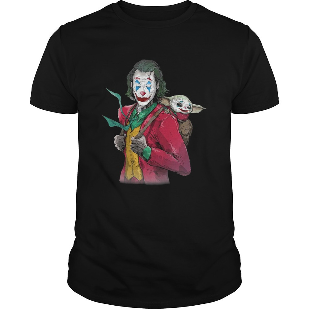 Joker Carrying Baby Yoda On The Back Shirt